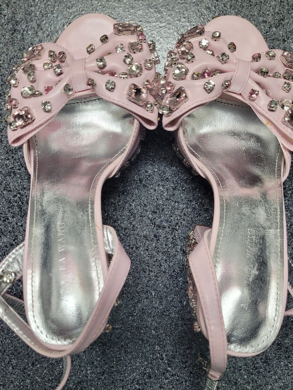 AZALEA WANG MAYA EMBELLISHED BOW CHUNKY HEELED PLATFORM SANDAL LIGHTPINK SIZE 7 - Picture 3 of 14